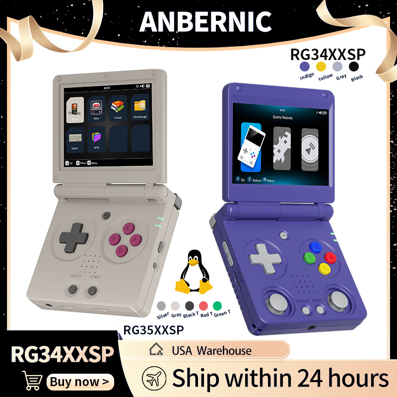 Retro Gaming Images - Anbernic RG34XXSP RG35XXSP Flip Console de