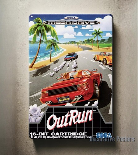 Retro Gaming Videos - Placa de Metal Decorativa Retrô Outrun