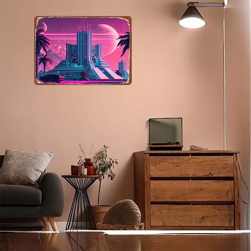 Placa de Metal Texturizada 3D  - Retro Gaming Vibe avaliação e preço