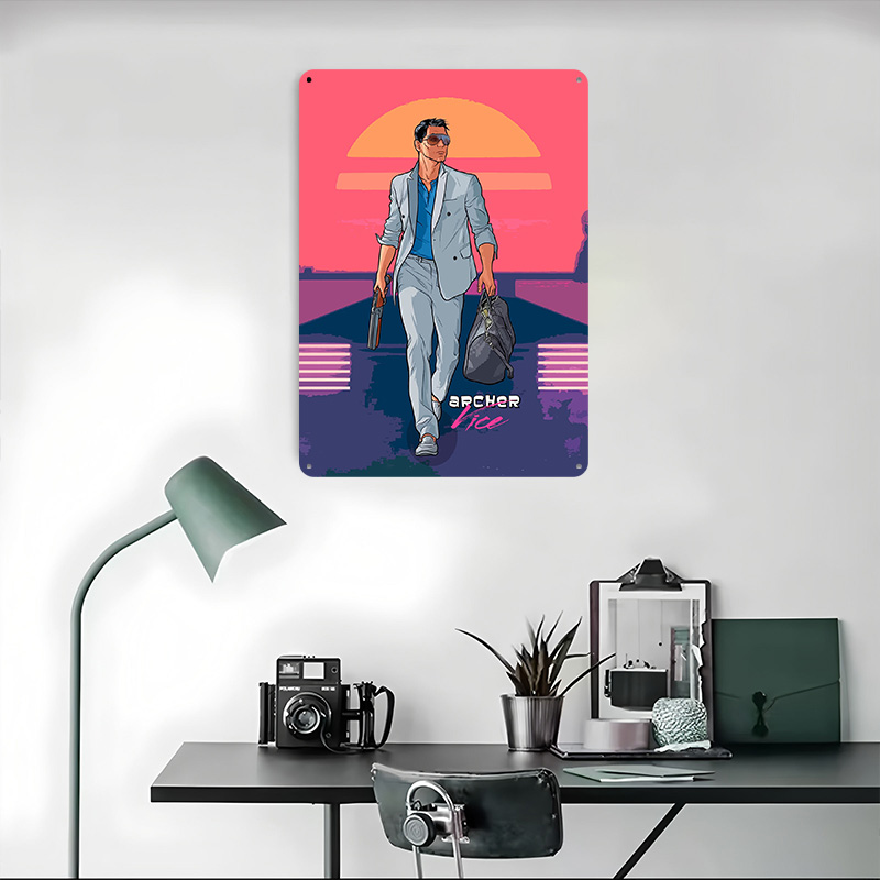 Placa de Metal Vintage Archer  - Retro Gaming Vibe avaliação e preço